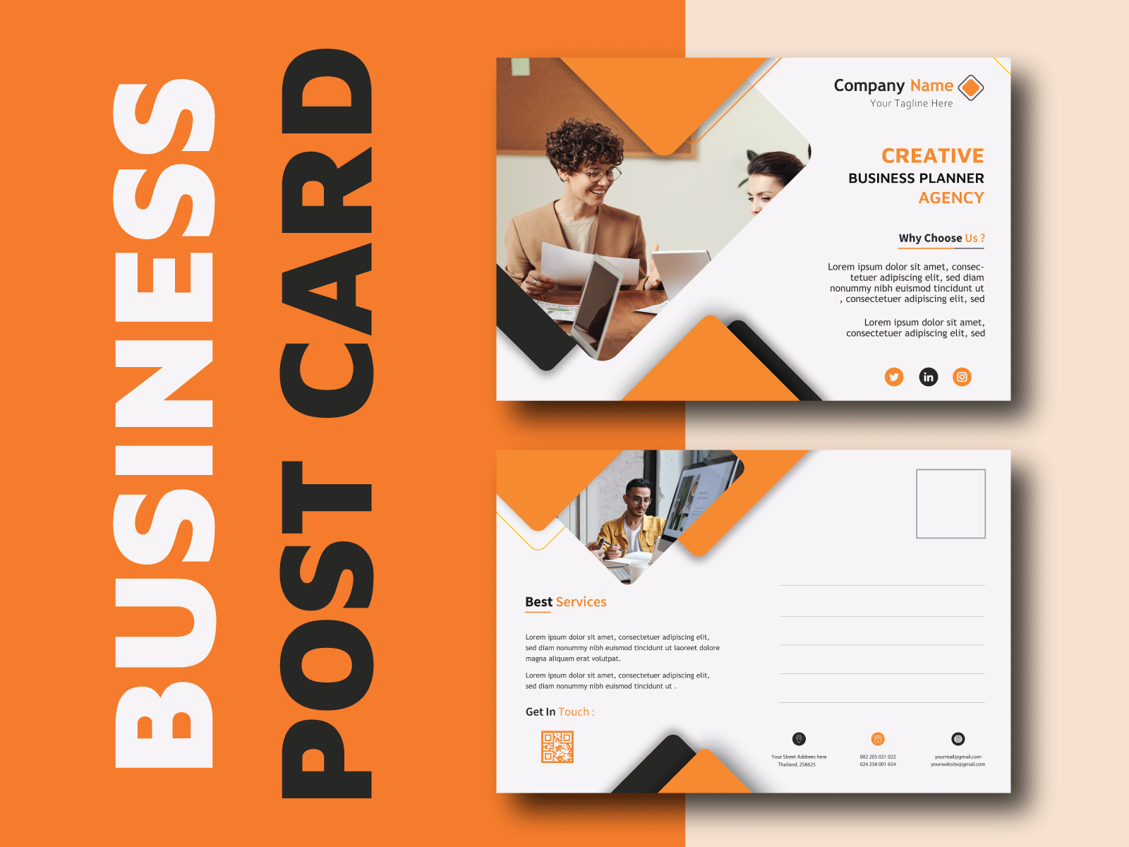 Business Postcard Design advertising banner brand design brand identity branding business card design graphic design id card invitation card marketing materials postcard poster print design social media design stationary stationary design visiting card