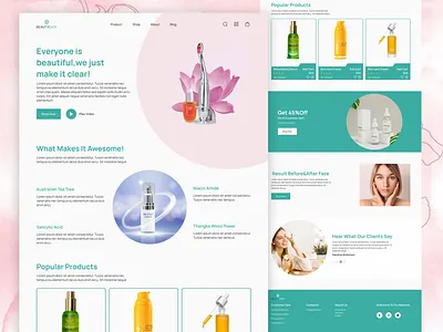 beauty product landing page beauty beauty product beauty product landing page design landing page ui design uiux web design website