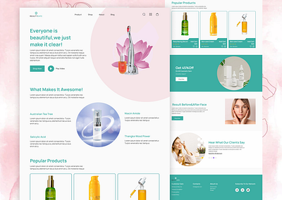 beauty product landing page beauty beauty product beauty product landing page design landing page ui design uiux web design website