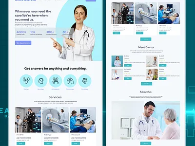 doctor website landing page consultation doctor health care hospital landing page medical care medical landing page ui design website website design
