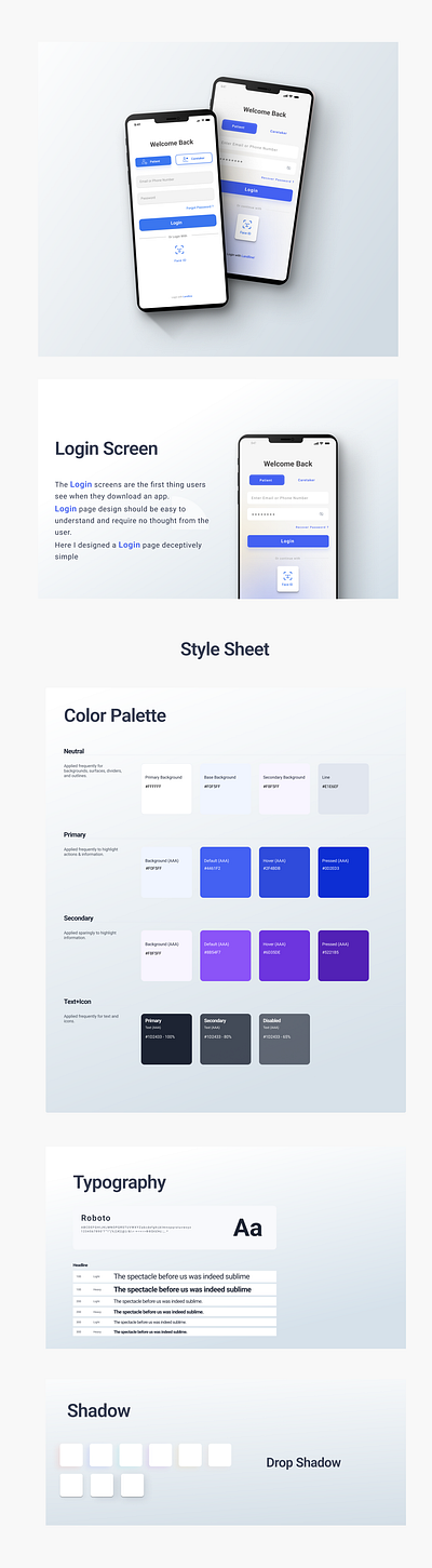 Login Page For Patient App app caretaker design figma login patient style sheet ui