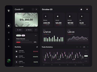 Crypto dashboard app banking banking app crypto crypto dash dashboard design finance financial financial app interface portfolio revenue revenue dashboard statistics ui ux web dashboard web project web system