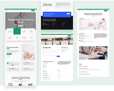 Hospital Web Design divi doctor health health care hospital medical medicare nure service services ui user research ux web design web site zaib ali