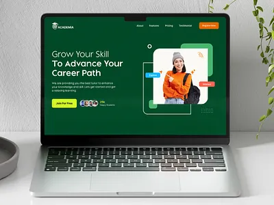 Academia - Tutor Website And Platform courselandingpage education educationherobanner educationlandingpage educationlandingpageui educationwebsite landing landingpage learning mentor page school tutorwebsite ui uidesign uiuxdesign university ux