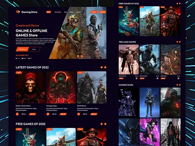 gaming website landing page game landing page gaming ui design gaming uiux gaming website design landing page uiux design web design