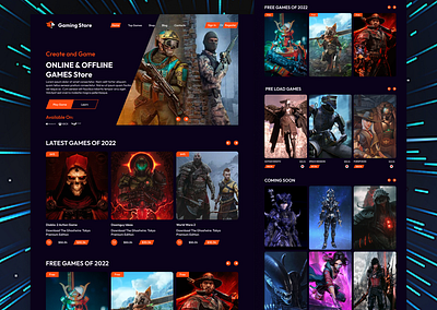 gaming website landing page game landing page gaming ui design gaming uiux gaming website design landing page uiux design web design