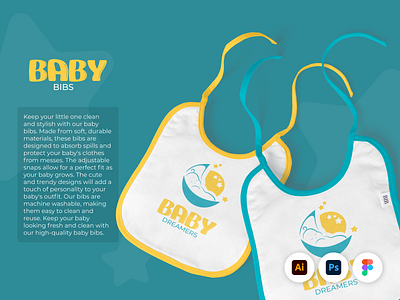 Baby Bibs, Product Design baby baby bib baby product baby product design brand identity branding logo design mock up product product design product mock up