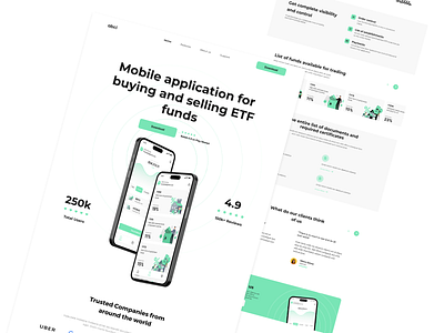 Web site for mobile app design etf etf funds figma graphic design landing page trading web site ui ux web web design web site web site fore mobile app