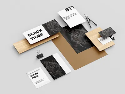 A Black Tiger [Mockup] character design design digital digitalart mockup procreate skteching