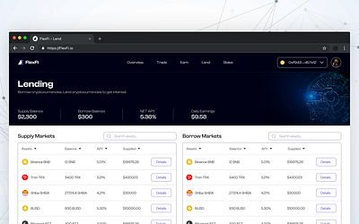 FlexFi - A DeFi product app branding cryptocurrency design graphic design logo ui ux vector