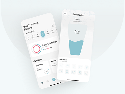Habit Tracker Mobile App Design app design figma interface design mobile app design tracker app ui uiux design ux