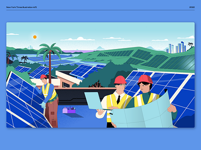 New York Times - 4/5 advertising asia carbon free construction ecofirnedly editorial energy illustration renewable singapore solar solar energy sustainable wind farm