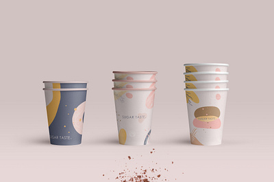 Sugar Taste | Brand Identity bakery branding brand identity bright pastels cake store colorful cups design illustration organic pastry sweet shop