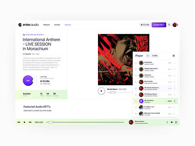 enter.audio - music NFT marketplace dark mode design graphic design marketplace music player nft ui ux