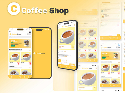 Coffee Shop UI Mobile Application 3d app coffee coffee app coffee application coffee mobile coffee shop ui coffee ui design ecommerce graphic design mobile app mobile ui mobile uxui order app ui uxui