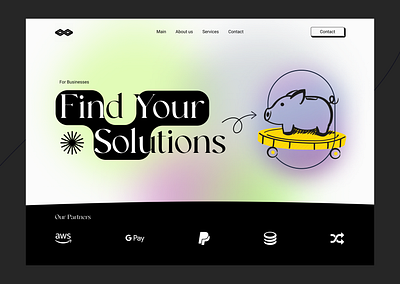 Business solutions - Web design business design invest money pig solution typography ui ux wallet web design webpage