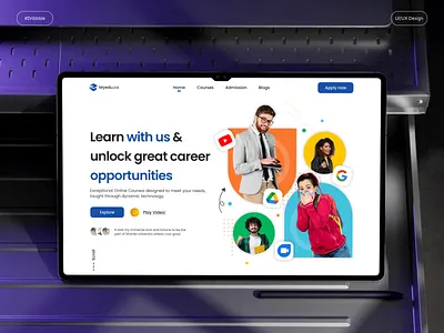 Education Website Design courses web ui design education web ui education website design illustration logo ui ui design uiux uiux design ux web design web ui website design