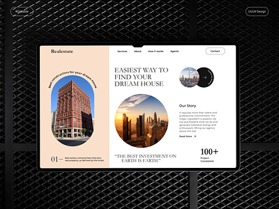 Real Estate Landing Page UI construction web ui design illustration logo real estate web design real estate web ui realestate realestate website ui ui design uiux uiux design web design web ui website design