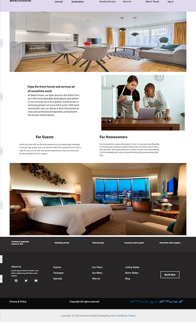 VACATION RENTAL ABOUT US PAGE design illustration web design