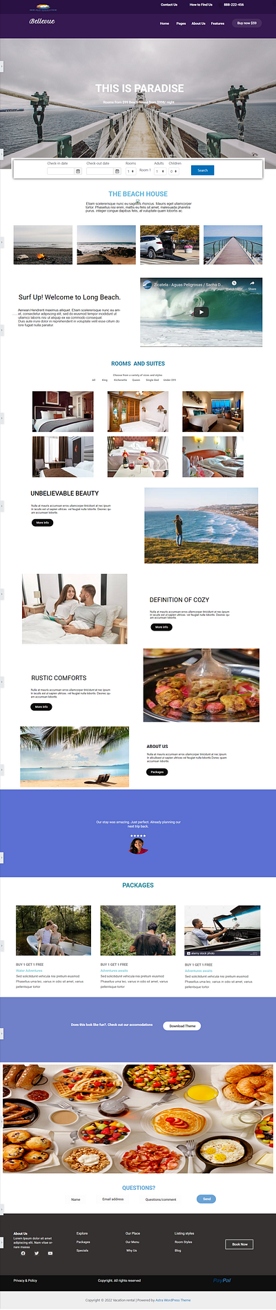 VACATION RENTAL HOME PAGE design illustration web design