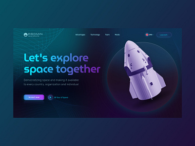 Aerospace company 3d branding graphic design ui