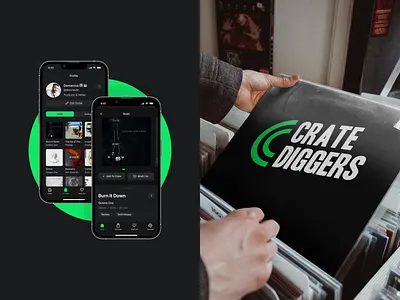 Crate Diggers - Vinyl Collection App app design mobile mobile ui music ui uiux vinyl