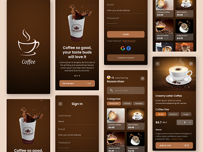 Coffee Delivery Mobile App Design clean coffee coffee app coffee cup coffee shop delivery app design drink app food app food app ui food delivery app mobile mobile app order app product resturant ui ui design ux