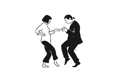 I Want To Dance… john travolta line line art movie pulp fiction quentin tarantino restro retro silm uma thurman you never can tell