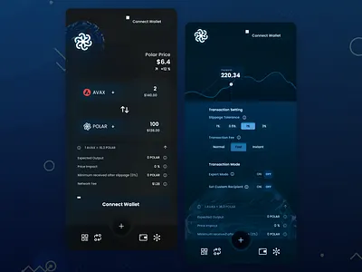 Polar Token Mobile coin dark mobile ui ux