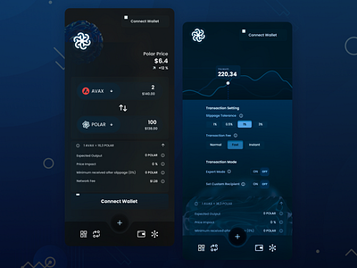 Polar Token Mobile coin dark mobile ui ux