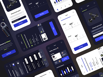 Health & Fitness App | UI/UX Design 3d app design illustration ui ux web design