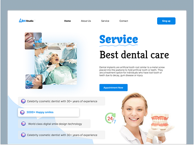 Dental care Website app branding langing page mob mobile apss ui wab design