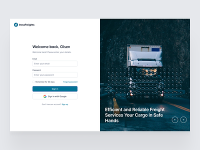 Instafreights - Signup screen adobe photoshop app design design figma framer mobile design product design ui ui designer uiiux designer uiux design user experience ux ux designer web design webapp website