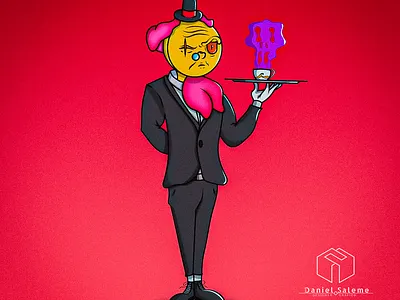 flower butler graphic design illustration