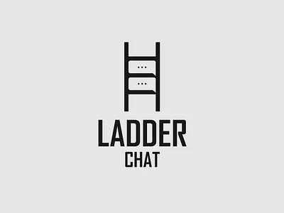 Ladder chat logo brand identity branding chat illustrator ladder logo logo design minimalist typography vector