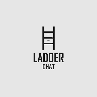 Ladder chat logo brand identity branding chat illustrator ladder logo logo design minimalist typography vector