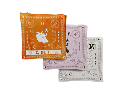 Cara de Vaca bandanas branding cow design graphic logo logobrand restaurant texas usa vintage western
