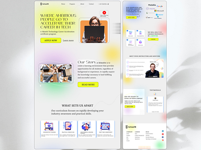 School16 Education Landing Page branding design figma landing page profession school school ui ui design web webdesign website