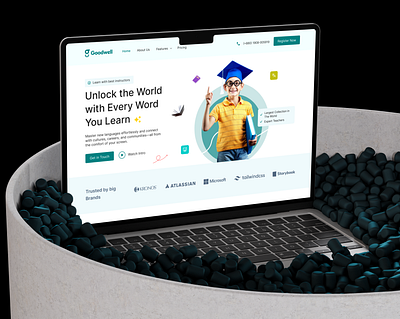 Language Learning Website UI Design education figma language learning ui design