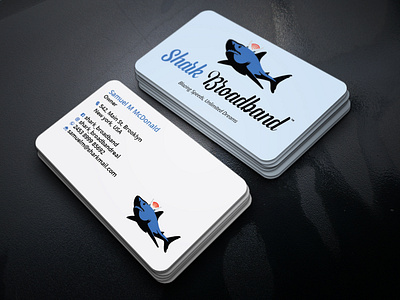 Business Card For Broadband Provider Company branding broadband business card color design graphic design illustrator logo shark wifi