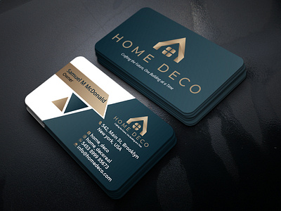 Business Card For Interior Construction Company business card color construction decorate design graphic design home house interior provider service