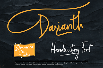 Darianth Handwriting Font branding font handwritten illustration logo script font typeface