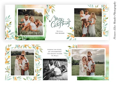 Christmas 5x7 Photo Card | Floral Waters graphic design