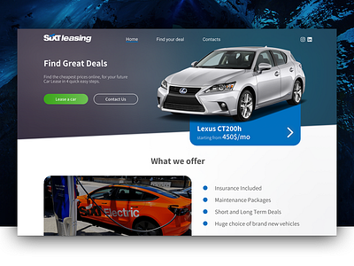 Leasing Car web site landing auto car design landing site ui ux vehicle web