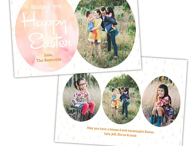 Easter photo card | Watercolor eggs