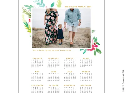 8x10 calendar template | Watercolor garden