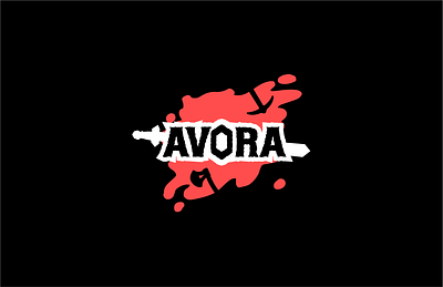 AVORA Game logo adventure black blood bold branding flat game icon logo minimal red vibrant videogame