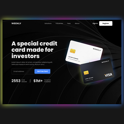 Credit Card Hero Section / Figma Design figmadesign freelance design landing page landing page ui uidesign herosection web design