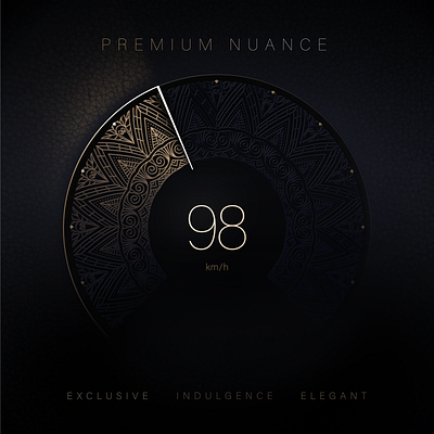 Premium nuance black clusters expensive fpk gold hmi instrument kontrolka luxury pattern premium speed speedometer ui