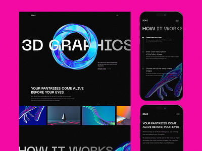 Landing Page I AI 3d 3d design ai ai services design landing landing page ui ux uxui